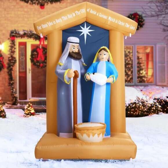 🆕7 FT Christmas Inflatables Nativity 2 Sets Blow Up Yard Outdoor Decorations - Picture 9 of 9